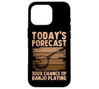 La prévision d'aujourd'Hui Banjo Player Retro Country Bluegrass Coque pour iPhone 16 Pro