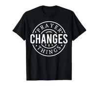 la prière Change Les Choses Dieu chrétien Hommes Femmes chrétiens T-Shirt Graphique avec Valeur, Homme, Noir, XL