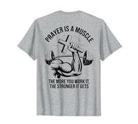 La prière pour hommes est un entraînement musculaire Christian Gym Funny Fitness T-Shirt