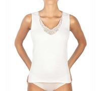 La Primula Verde Débardeur Sous-vêtements pour femme Large épaule avec dentelle, débardeur laine coton, maille thermique pour femme, idéal thermique en saison hivernale, de 3 à 8, fabriqué en Italie,