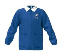 La Primula Verde Tablier scolaire primaire pour enfant, bleu, fermeture éclair avec bouton au cou, logo et sans logo, de 6 à 15 ans. Idéal pour l'école primaire, primaire., Logo oui, 6 ans