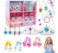 La princesse Dress Up Rressage des vêtements pour les filles 22pcs / set comprend des chaussures de princesse, des baguettes, des couronnes, des boucles d'oreilles, des colliers, des bracelets et de
