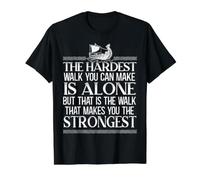 La Promenade la Plus Dure Que Vous Pouvez Faire est Seule, Le Viking germanique T-Shirt Graphique avec Valeur, Homme, Noir, S