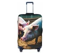 La protection contre les rayures de voyage Motif cochons à la ferme empêche les bagages de se mélanger, blanc, S