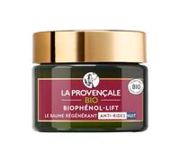 La Provençale Bio - Baume Régénérant Anti-Rides Nuit - Biophénol Lift - Enrichi en Huile d'Olive & Acide Hyaluronique - Tous Types de Peau - 50 ml