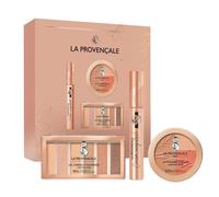La Provencale - Coffret Cadeau Maquillage L'Instant Doré - 3 Produits - La Poudre Éclat, La Palette Instant Doré et Le Mascara Courbe Magistrale - Enrichis en Huile d'Olive BIO et Pigments Minéraux