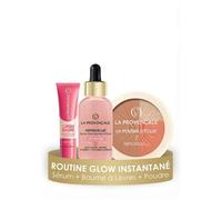 La Provençale - Trio Anti-Fatigue : Sérum Peptide-Éclat, Poudre de Soleil 3-en-1 & Chiqui Baume à Lèvres - Routine Éclat Visage & Lèvres - Enrichi en Olive & Peptides - 30ml, 8g & 10ml