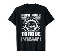 La Puissance du Cheval est la Vitesse à laquelle Vous frappez Le Couple Mural T-Shirt Graphique avec Valeur