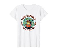 La quête du Bonheur trouvée au Barbecue T-Shirt, Femme, Blanc, M