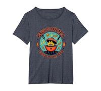 La quête du Bonheur trouvée au Barbecue T-Shirt, Femme Grandes Tailles, Bleu Chiné, 4X