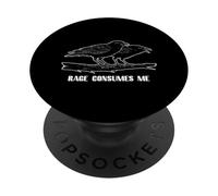 La Rage me Consume, Un Amoureux des Corbeaux, Un Corbeau Gothique Sarcastique en colère PopSockets PopGrip Adhésif
