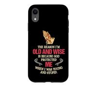 La Raison pour laquelle Je suis Vieux et Sage, C'est Parce Que Dieu m'a protégé Coque pour iPhone XR