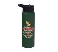 La raison pour laquelle je suis vieux et sage, c'est parce que Dieu m'a protégé Stainless Steel Insulated Water Bottle