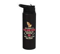 La raison pour laquelle je suis vieux et sage, c'est parce que Dieu m'a protégé Stainless Steel Insulated Water Bottle