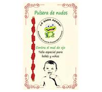 LA RANA ARANA - Bracelet avec sept nœuds rouges pour bébés et enfants - Contre le mauvais œil - Fil rouge de protection contre les énergies négatives - Amulette pour la bonne chance - Taille petite