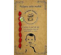 LA RANA ARANA Bracelet avec sept nœuds rouges pour bébés et enfants - Contre le mauvais œil - Fil rouge protection énergie négative - Amulette porte-bonheur - Petite taille, Desde 8 cm a 18 cm, Nylon