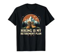 La randonnée est Mon Plan de Retraite, Un Dicton Amusant T-Shirt Graphique avec Valeur, Homme, Noir, S