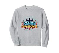 La réadaptation est Mon Super Pouvoir, ma Force de Motivation et de rétablissement Sweatshirt, Unisexe pour Adultes, Gris Chiné, XL
