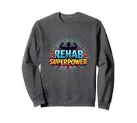 La réadaptation est Mon Super Pouvoir, ma Force de Motivation et de rétablissement Sweatshirt, Unisexe pour Adultes, Chiné Foncé, XL