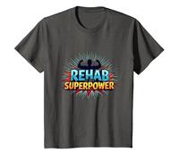 La réadaptation est Mon Super Pouvoir, ma Force de Motivation et de rétablissement T-Shirt, Enfant, Asphalte, 8 Ans