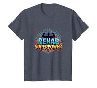 La réadaptation est Mon Super Pouvoir, ma Force de Motivation et de rétablissement T-Shirt, Enfant, Bleu Chiné, 8 Ans