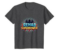 La réadaptation est Mon Super Pouvoir, ma Force de Motivation et de rétablissement T-Shirt, Enfant, Chiné Foncé, 8 Ans