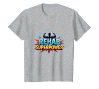 La réadaptation est Mon Super Pouvoir, ma Force de Motivation et de rétablissement T-Shirt, Enfant, Gris Chiné, 6 Ans