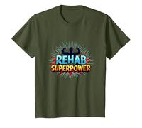 La réadaptation est Mon Super Pouvoir, ma Force de Motivation et de rétablissement T-Shirt, Enfant, Olive, 8 Ans