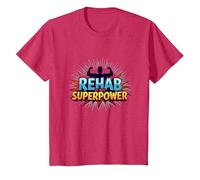 La réadaptation est Mon Super Pouvoir, ma Force de Motivation et de rétablissement T-Shirt, Enfant, Rouge chiné, 8 Ans