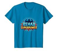 La réadaptation est Mon Super Pouvoir, ma Force de Motivation et de rétablissement T-Shirt, Enfant, Saphir, 8 Ans