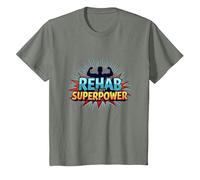 La réadaptation est Mon Super Pouvoir, ma Force de Motivation et de rétablissement T-Shirt, Enfant, Vert Kaki chiné, 2 Ans