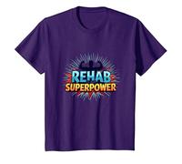 La réadaptation est Mon Super Pouvoir, ma Force de Motivation et de rétablissement T-Shirt, Enfant, Violet, 8 Ans