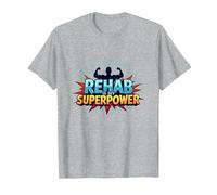 La réadaptation est Mon Super Pouvoir, ma Force de Motivation et de rétablissement T-Shirt, Homme, Gris Chiné, 5XL