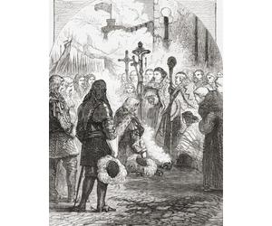 La réception de Jacques II à Dublin 1698. Après avoir été déposé dans la Glorieuse Révolution de 1688, James II est allé en exil en France où il a été accueilli par son cousin Louis XIV. Louis était