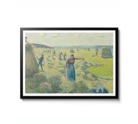 La Récolte des Foins, Éragny Impression par Camille Pissarro, 1887, Campagne rurale, Art mural néo-impressionniste, cadeau de décoration d'intérieur, archivage mat, A4 (encadré) - 29,7 x 21 cm