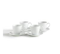 LA REDOUTE INTERIEURS 4 Tasses à Café + Sous Tasses ATOLA Blanc