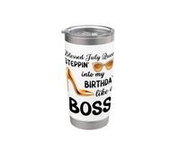 La reine de juillet bienheureuse entre dans mon anniversaire comme un boss Gobelet isotherme en acier inoxydable double paroi