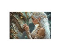 La Reine des Dragons Fantaisie1500 pièces de Puzzle comme Cadeaux d'anniversaire et de Noël, décoration de la Maison, prévention de la dégénérescence cérébrale pour Les Personnes âgées. 57x87cm