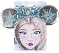La Reine des Glaces serre-tête - bleu et gris - en matériaux robustes - design avec des oreilles et un nœud avec l'impression d'Elsa - produit original conçu en Espagne