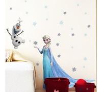 La Reine des Neige Elsa Olaf Sticker Mural Deco Maison Muraux Frozen Chambre Enfant 65 x 78 cm G