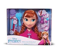 La Reine des Neiges - Anna, Tête à Coiffer Deluxe, 19 Accessoires de Coiffure inclus, Change la Couleur des Cheveux, Jouet pour Enfants dès 3 Ans, FRN80