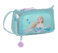 Safta Frozen II Hello Spring Trousse avec Poche Amovible Vide, idéale pour Les Enfants d'âge Scolaire, Polyvalente, qualité et résistance, 20 x 8,5 x 11 cm, Couleur Bleu Clair