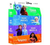 Coffret La Reine des neiges 1 et 2, Raya et le dernier dragon, Vaiana, la légende du bout du monde DVD DVD