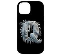 La Reine des Neiges Lettre Q Icicle Snowflakes Coque pour iPhone 14