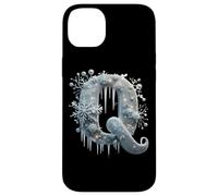 La Reine des Neiges Lettre Q Icicle Snowflakes Coque pour iPhone 14 Plus