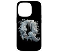 La Reine des Neiges Lettre Q Icicle Snowflakes Coque pour iPhone 14 Pro