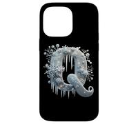 La Reine des Neiges Lettre Q Icicle Snowflakes Coque pour iPhone 14 Pro Max