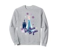 La Reine des Neiges, sois fidèle à toi, princesse Elsa Sweatshirt, Unisexe pour adultes, Gris Chiné, S