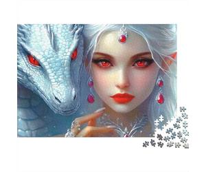 la Reine Dragon_1 Puzzle 1000 Pièces en Carton Épais Et Robuste,Jeu De Puzzle Classique Maintenir De La Mémoire pour Une Soirée Entre Amis,Ambiance Cocooning Hiver 52x38cm/1000pcs