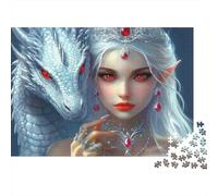 la Reine Dragon_4 Casse-tête 1000 Pièces avec Découpe De Précision,Jeu De Puzzles en Lot Puzzle De Développement Cognitif pour Une Activité Intergénérationnelle,Le Puzzle Le 38x26cm/